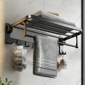 الرف المعدني العصري – نظام وأناقة فكل زاوية من حمّامك